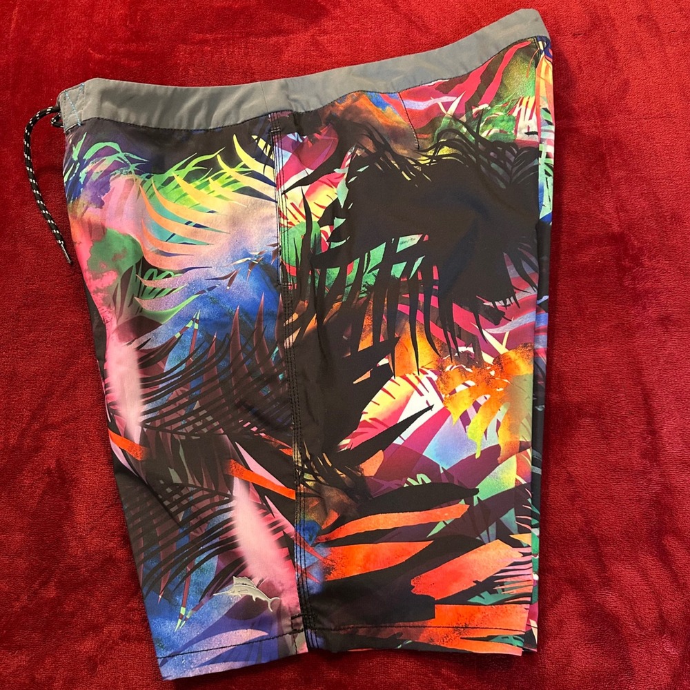 Tommy Bahama Relax Mens Board Shorts 38 Tropical Palm Swim Trunks‎ Multicolor